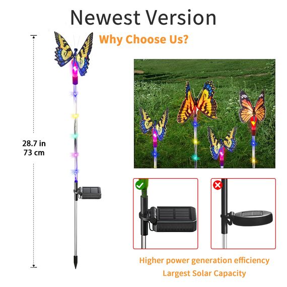 Solarlampen für Außen Garten,Solar Gartenleuchten Außen mit farbwechselnden Schmetterling Solargartenlichter IP65 Wasserdicht Solarleuchten für Pathway Yard Halloween Dekoratives,4 Stück