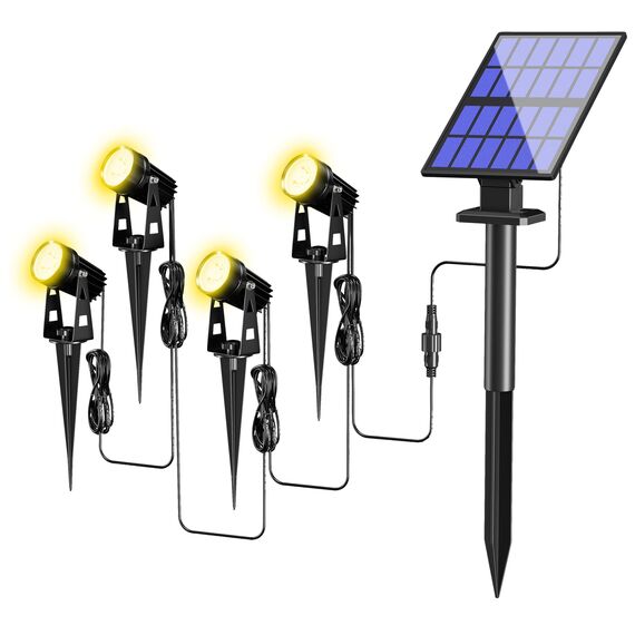 FLOWood Solar Gartenleuchte, 4 in 1 Solarstrahler Solarlampen für Garten, Aluminium-Werkstoffe Wasserdicht LED Solarlampe Außen Solarleuchte, Auto-on/off für Bäume,Sträucher,Gartenweg, Warmes Licht…