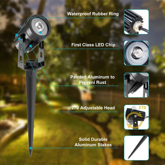 CORESLUX Solarlampen für Außen Garten, RGB Gartenleuchten Solar IP65 Wasserdicht, Farbverändernde Gartenbeleuchtung Solar Außen Solarstrahler Yard Rasen Pfad 4 in 1