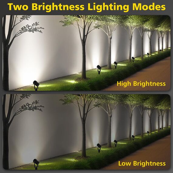 CORESLUX Gartenleuchten Solar, 2 Stück Solarstrahler Solarlampen für garten, Led Gartenbeleuchtung IP65 Wasserdicht, Solarstrahler für Außen 2 Helligkeitsmodi Bäume, Hof, Gartenweg（6000K）