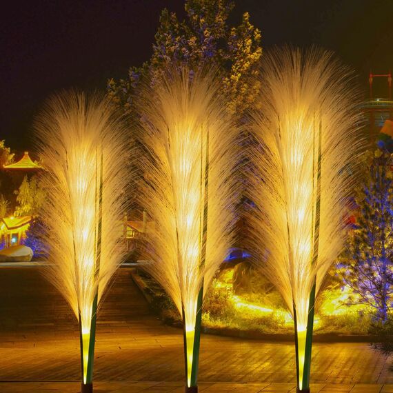 AGOTD Solarleuchten Garten Schilf, Solarlampen für Außen, Wasserdichte Gartendeko für Draußen, Solar Deko für Rasen Gehweg Balkon Terrassen Landschaft Wegbeleuchtung, 2 Stück