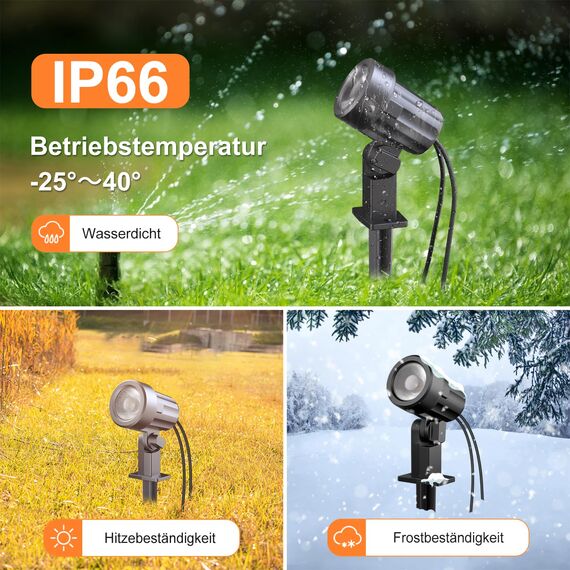 MEIKEE Solar Strahler 2 Stück 2700K Warmweiß Gartenbeleuchtung Solar mit Erdspieß IP66 Wasserdicht 3 Helligkeit 2 Modi 3000MAH Gartenleuchten für Außen Garten Rasen Terrasse Baum