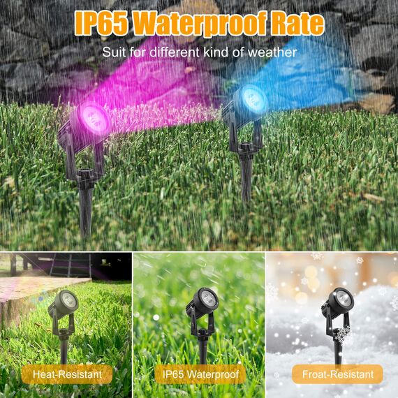 CORESLUX Gartenleuchten Solar RGB Gartenbeleuchtung Außen Farbverändernde IP65 Wasserdicht Gartenleuchte Solarlampen für Außen Garten Yard Rasen Pfad 2 in 1