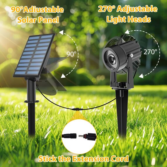 CORESLUX Solarlampen für Außen, Grün Solar Strahler Gartenleuchten, IP65 Wasserdicht Gartenleuchte Gartenbeleuchtung LED Solarstrahler für Außen Gartenweg Bäume Sträucher