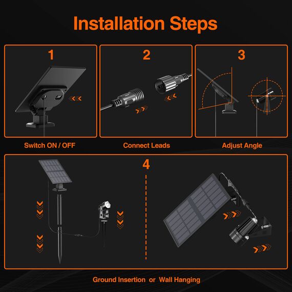 FLOWood Solar Gartenleuchte, 4 in 1 Solarstrahler Solarlampen für Garten, Aluminium-Werkstoffe Wasserdicht LED Solarlampe Außen Solarleuchte, Auto-on/off für Bäume,Sträucher,Gartenweg, Warmes Licht…