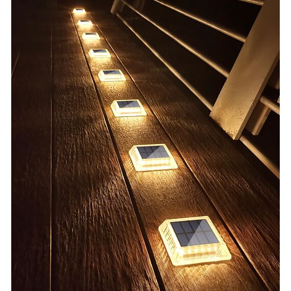 Lacasa Solar Bodenleuchten Aussen, 8 Stück Solarleuchten für Außen Warmweiß 2700K, 30LM Solarlampen LED Wegeleuchten IP68 Wasserdicht Auto ON/OFF Solar Gartenleuchten für Garten Rasen Terrasse Hof