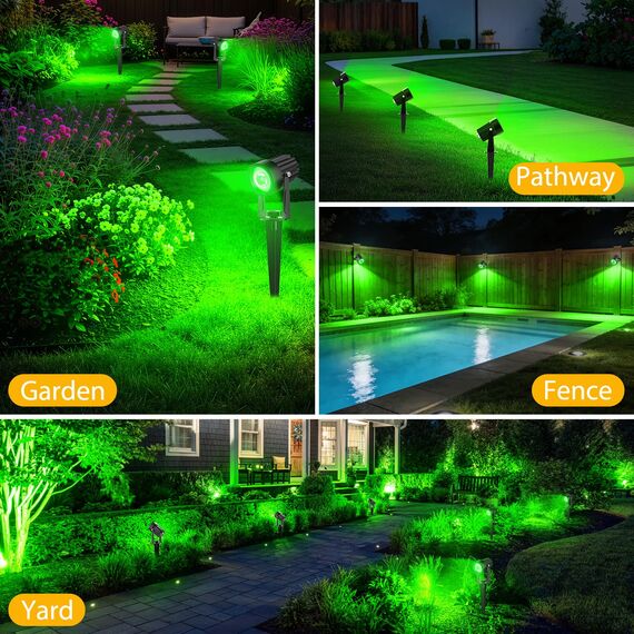 CORESLUX Solarlampen für Außen, Grün Solar Strahler Gartenleuchten, IP65 Wasserdicht Gartenleuchte Gartenbeleuchtung LED Solarstrahler für Außen Gartenweg Bäume Sträucher