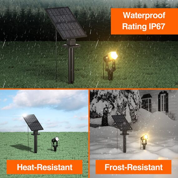 FLOWood Solar Gartenleuchte, 4 in 1 Solarstrahler Solarlampen für Garten, Aluminium-Werkstoffe Wasserdicht LED Solarlampe Außen Solarleuchte, Auto-on/off für Bäume,Sträucher,Gartenweg, Warmes Licht…