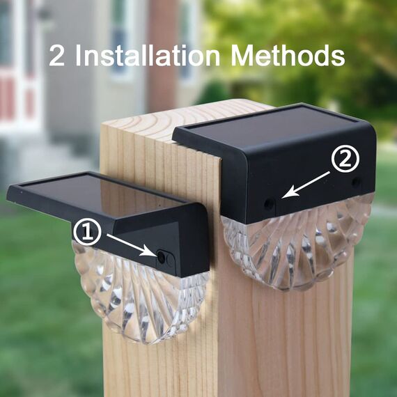 Anmossi Solarleuchte für Außen,4 Stück Wasserdichte Balkon Dekoration Solarleuchten,2 Modi Warmweiß/Farbwechselnde Solar Lichter,LED Gartenlampen für Terrasse Dekoration,Zaun,Garten und Treppen