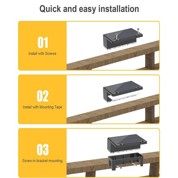 MUSUNIA Solar Wandleuchte Aussen Solarlampen Für Außen Garten Wasserdicht, Solar Zaunleuchten Für Außen Mit 3 Leuchtmodi, Decklichter Für Zaun, Außentreppen, Stufen, Veranda, Deck, Patio（4 Stück）