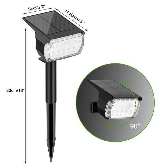 WELALO RGB Solarstrahler für Außen, Farbig Solarlampen für Außen Garten, Bunt Solarleuchten, IP65 Wasserdicht Solar Gartenleuchte für Hof Garten Garage Weg (RGB, 2er Pack)