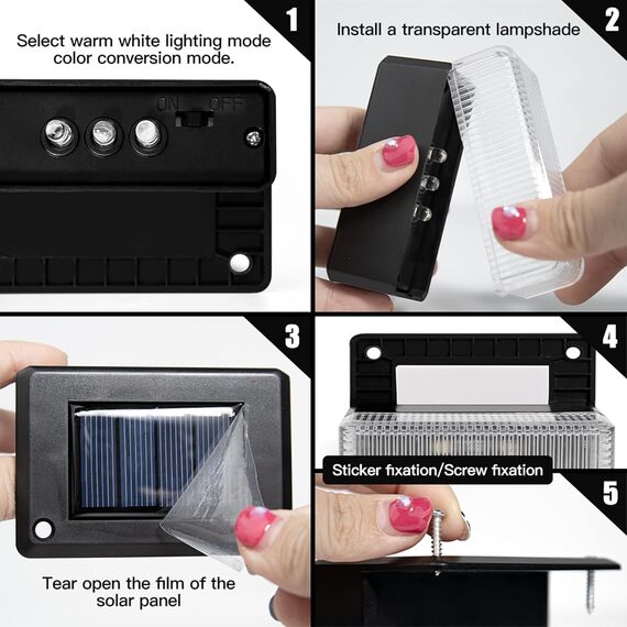 YOFIG Solarlampen für Außen Garten, Wasserdichte Solarleuchten Garten Deko, Gartendeko 8 Stück Led Solar Gartenleuchten für Balkon Deko und Terrasse, Solarleuchte mit 2 Modi-Warmweiß/Farbwechselnde