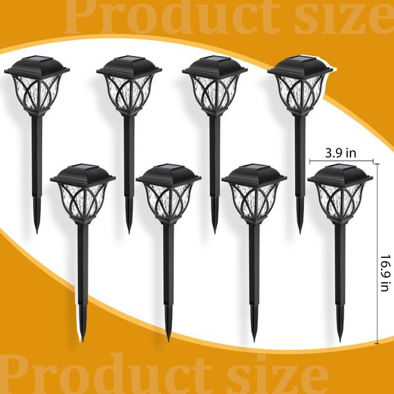 GIGALUMI Solarlampen für außen, 6 Stück LED Solar Gartenleuchten, solarbetriebene Lichter für Garten, Terrasse, Balkon, Landschaft, Gehweg, Pfad (Warmweiß)