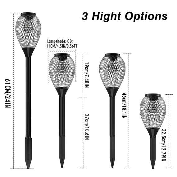Solarlampen für Außen Garten, Ortiny 4 Stück Warmweiße Solarleuchten für Außen, Gartenbeleuchtung wegeleuchten mit IP65 Wasserdichter Auto Ein/Aus
