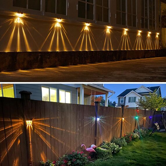 Anmossi Solarleuchte für Außen,6 Stück Wasserdichte Balkon Dekoration Solarleuchten,2 Modi Warmweiß/Farbwechselnde Solar Lichter,LED Gartenlampen für Terrasse Dekoration,Zaun,Garten und Treppen