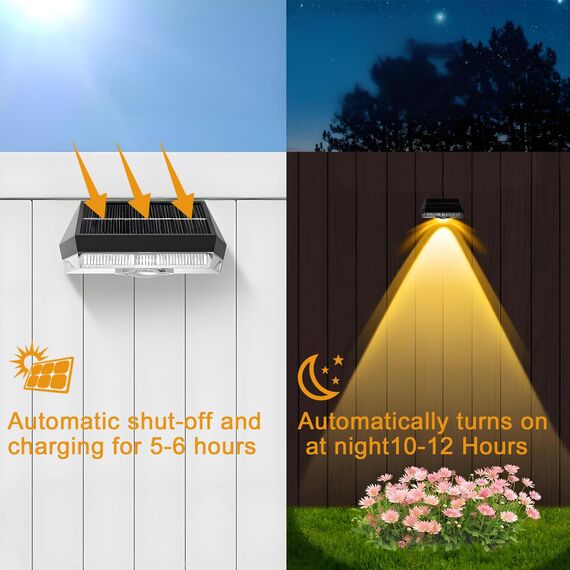 Anmossi Solarlampen für Außen Garten,4 Stück Wasserdichte Solarleuchten Garten Dekoration,Kaltweiß/Neutrallicht/Warmweiß/RGB,10 Modus Solarzaunleuchten für Terrasse,Stufen und Treppen