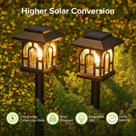 NEEMO 8 Stück Solarlampen für Außen Garten, Vintage Solarleuchten für Außen mit Warmweiß Wolfram, IP65 Wasserdicht Solar Gartenleuchten für Außen Terrasse Rasen Hof Balkon Deko