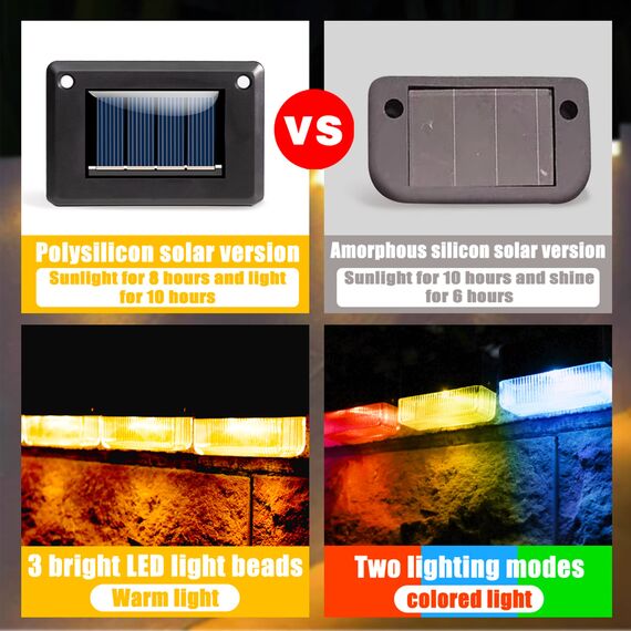 YOFIG Solarlampen für Außen Garten, Wasserdichte Solarleuchten Garten Deko, Gartendeko 4 Stück Led Solar Gartenleuchten für Balkon Deko und Terrasse, Solarleuchte mit 2 Modi-Warmweiß/Farbwechselnde