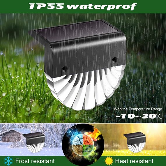 MUSUNIA ,Solar Wandleuchte aussen für balkon dekoration,4 Stück solarlampen ,2 Modi Warmweiß Farbwechselnde Beleuchtung