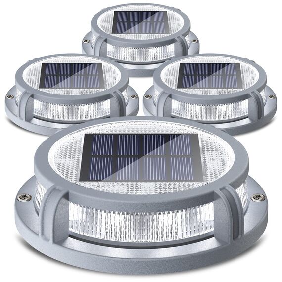 Siedinlar Solar Bodenleuchten Solarlampen für Außen Solarlampen Gartenleuchten LED Licht wasserdichte für Rasen Auffahrt Weg Hof 4 Pack (Kalt&Weiß)