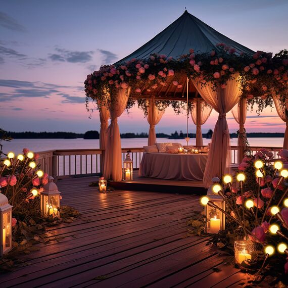 Caldarax 4 Stück Firefly Solarlampen für Außen Garten, 10LED Solar Glühwürmchen Warmweiß, IP65 Wasserdicht, 2 Modi Firefly Solar Licht, Swinging Garten Lichter Dekorative für Fußweg, Yard, Patio