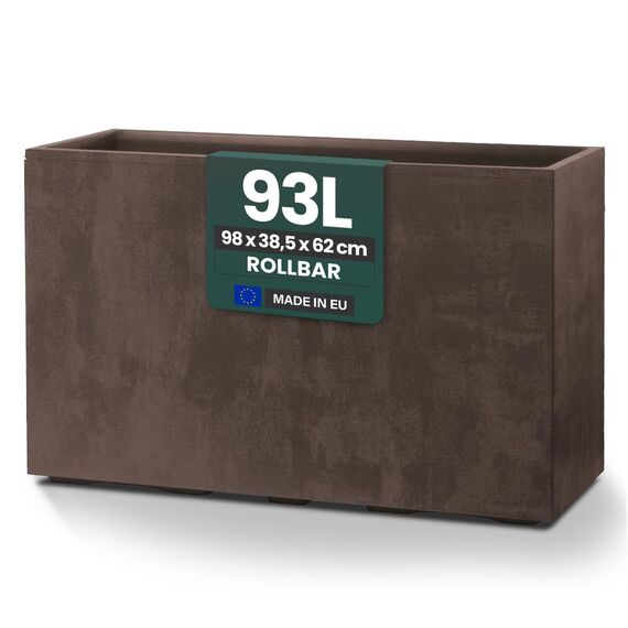 Kreher XL Pflanzkasten Millennium in verschiedenen Formaten und Farben. Tolle Naturstein Optik in Braun, Beige, Anthrazit oder Grau! Aus robustem Kunststoff! (XL Raumteiler (rechteckig) in Braun)