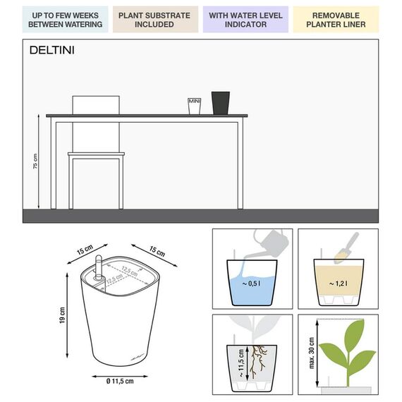 Lechuza DELTINI weiß Hochglanz 14900 (Packung mit 4)