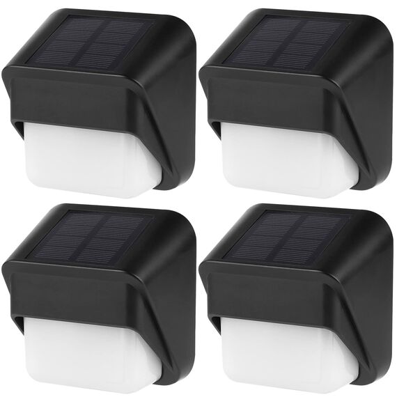 ZWOOS 4er-Set Solarlampen für Außen Garten, Warmweiß/RGB Farbwechselnde, Solar Wandleuchte Aussen LED für Terrasse, Zaun, Stufen und Treppen