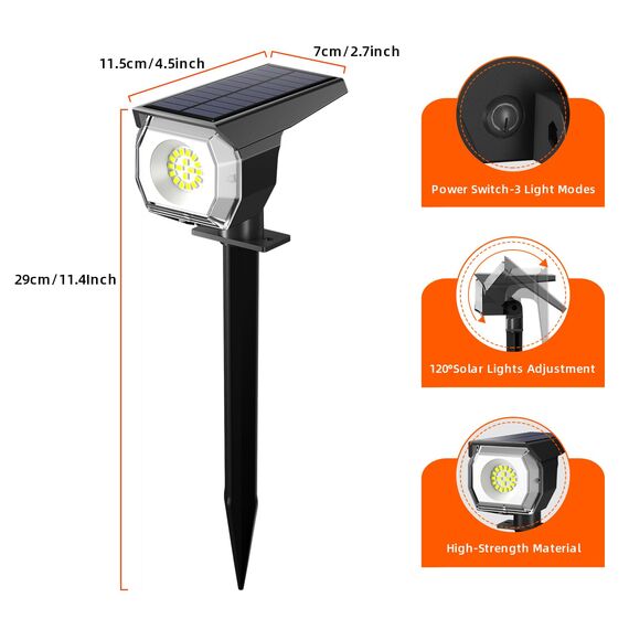 WeBeqer Solarlampen Für Außen,18 LEDs,Solar-Gartenleuchte,300 LM,2-In-1-Funktion,Outdoor-Solarleuchte,IP67 Wasserdicht,6500K Kaltes Licht,Geeignet für Hof,Garten,4 Stück