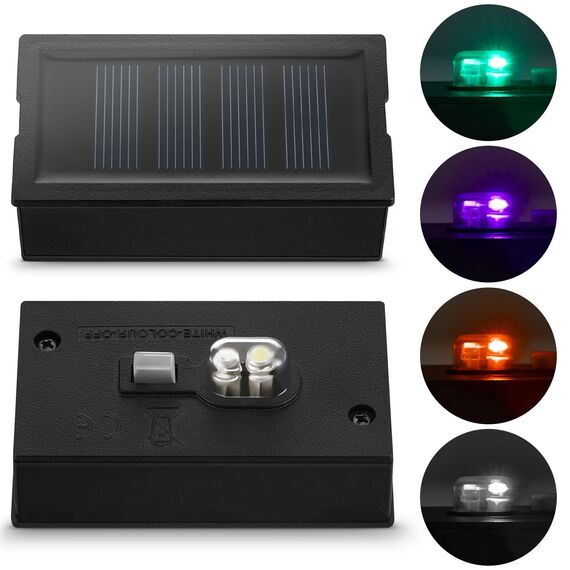 Weewooday 2 Stück Solarleuchten Ersätze 4 x 7 cm LED Solar Deckel Ersatzteile mit Licht Leuchten Ersatzoberteile Solarlampen Solarpanel Solarmodule für Gartenleuchte Gläser Laternen Außen Balkon