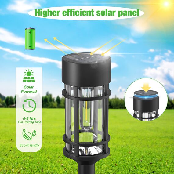 nipify Solarlampen für Außen Garten, 4 Stück LED Solarleuchten Garten Wetterfest, Solar Gartenleuchten für Außen mit Warmweiß Licht, Solar Wegeleuchten Aussen für Rasen Gehweg Hof Terrasse Dekorative