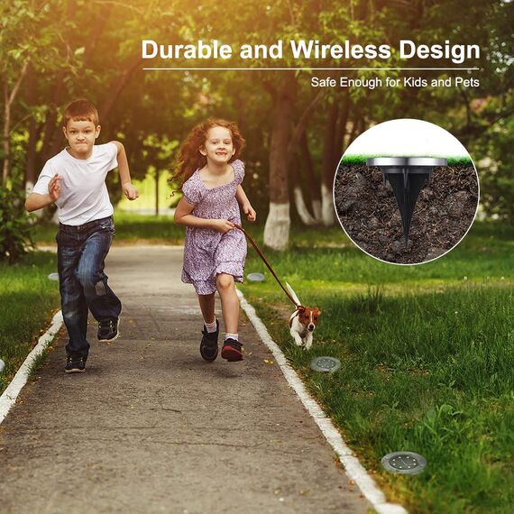 LYHOPE Solar Bodenleuchten Aussen, 12 Stück 12 LEDs Solarleuchte für Garten Warmweiß, LED Solar Gartenleuchte Wasserdicht Solarlampen für Außen Rasen Auffahrt Gehweg Patio