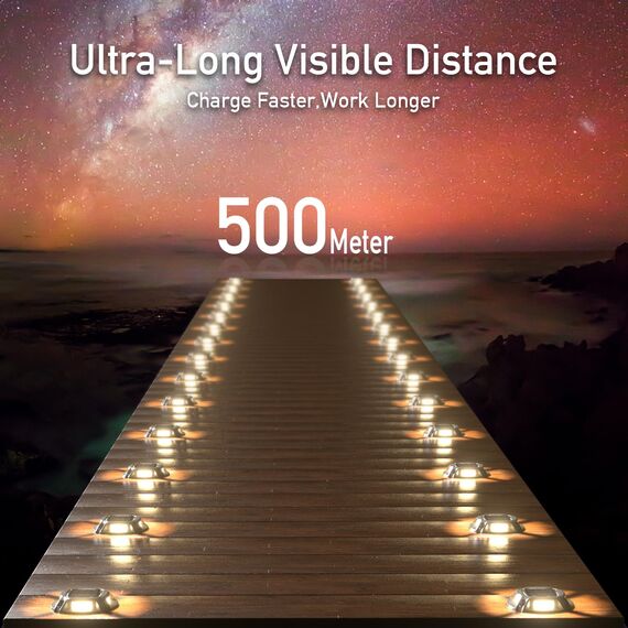 Quntis IP68 Solar Bodenleuchten Außen 4Pack Aluminium Solar Deck lights Outdoor Waemweiß/Kaltweiß, 20 Tonnen belastbar, Wasserdichte Solarlampen Solarleuchten Bodenstrahler für Garten Weg Garage Hof