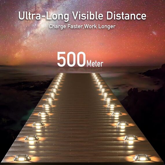 Quntis IP68 Solar Bodenleuchten Außen 8Pack Aluminium Solar Deck lights