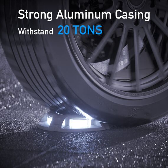 Quntis IP68 Solar Bodenleuchten Außen 4Pack Aluminium Solar Deck lights Outdoor Blau/Weiß, 20 Tonnen belastbar, Wasserdichte Solarlampen Solarleuchten Bodenstrahler für Garten Weg Deck Garage Hof