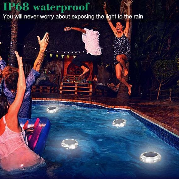 SUBOSI 4pcs Solar Bodenleuchten Aussen 8 LEDS IP68 Wasserdicht Solarleuchten Solarlampen Gartenleuchten für Außen, Solarlicht Garten Licht für Rasen, Weg Hof, Einfahrten,4000K Weiß