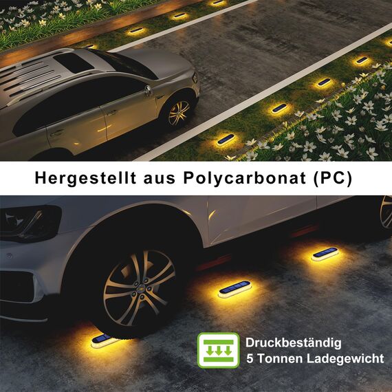 DetarZinLED Solar Bodenleuchten, 6stk Solarlampen für Außen, LED Solarlampen Gartene Wegeleuchten mit Auto ON/OFF Lichtsensor für Treppen, Zäune, Gärten, Innenhöfe, Auffahrt,Deck