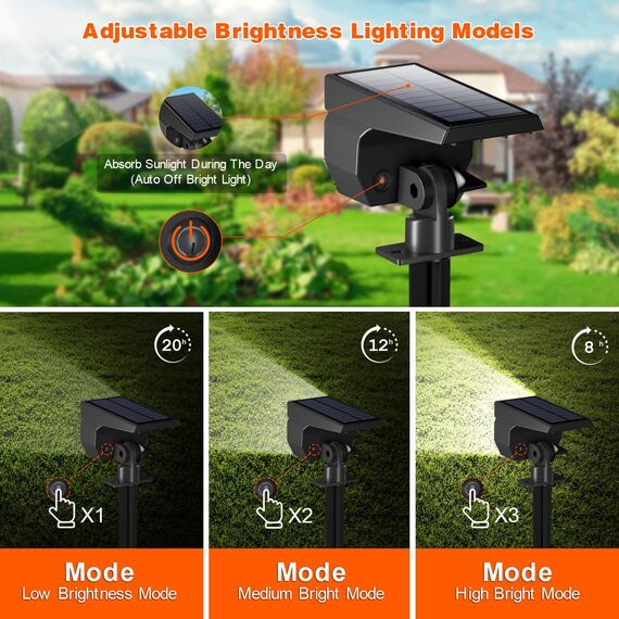 WeBeqer Solarlampen Für Außen,18 LEDs,Solar-Gartenleuchte,300 LM,2-In-1-Funktion,Outdoor-Solarleuchte,IP67 Wasserdicht,6500K Kaltes Licht,Geeignet für Hof,Garten,4 Stück
