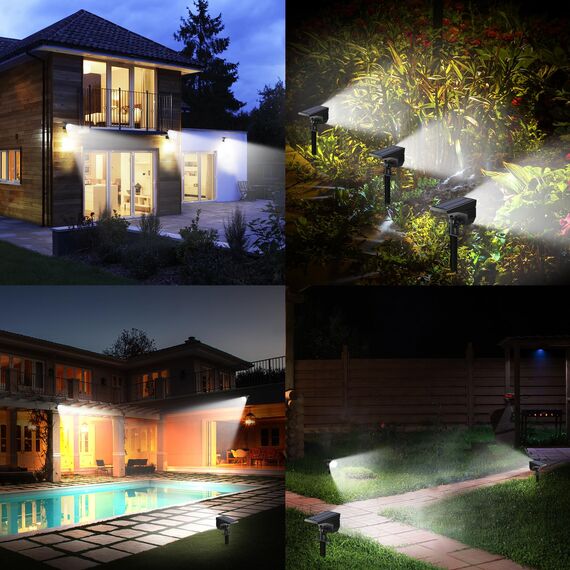 WeBeqer Solarlampen Für Außen,18 LEDs,Solar-Gartenleuchte,300 LM,2-In-1-Funktion,Outdoor-Solarleuchte,IP67 Wasserdicht,6500K Kaltes Licht,Geeignet für Hof,Garten,4 Stück