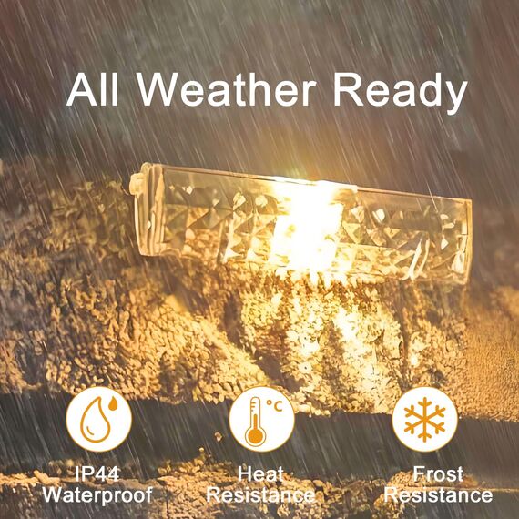 Anmossi Solar Zaunleuchten für Außen,12 Stück Solar Gartenleuchten, Wasserdichte LED Stufenleuchten für Draußen,Stufen,Zäune,Terrassen,Treppen,Pool und Hof,Warmweiß