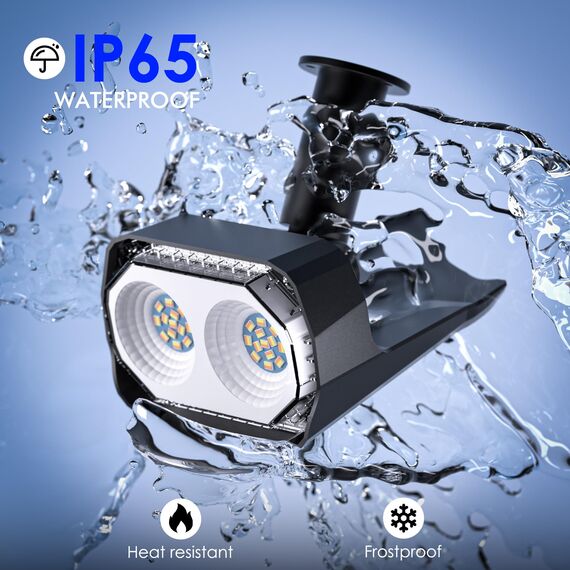 Quntis 4 Pack Solarstrahler für außen Garten, Solar Spots Warmweiß Kaltweiß Neutralweiß 26 LED Gartenstrahler USB-C-Aufladung IP65 wasserdichte Solarleuchte Dimmbare Solarlampe für Garten Baum Pflanze