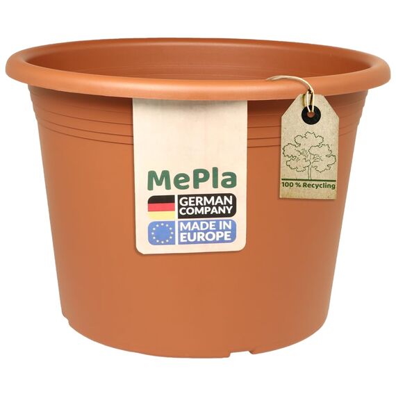 MePla Blumentopf Cilindro - runder Pflanzkübel - wetterfestes Pflanzgefäß - UV-beständiger Blumenkübel - Pflanzentopf - Kübel - Ø 15 - Terracotta