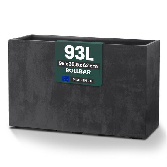 Kreher XL Pflanzkasten Millennium in verschiedenen Formaten und Farben. Tolle Naturstein Optik in Braun, Beige, Anthrazit oder Grau! Aus robustem Kunststoff! (XL Raumteiler (rechteckig) in Anthrazit)