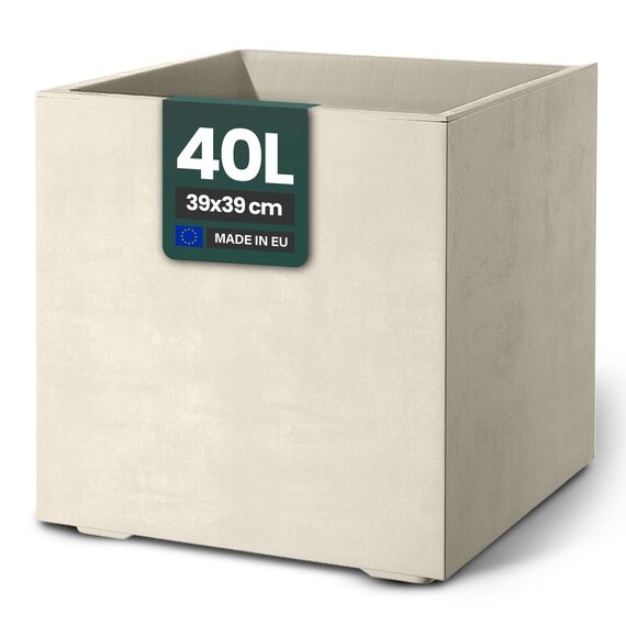 Kreher XL Pflanzkasten Millennium in verschiedenen Formaten und Farben. Tolle Naturstein Optik in Braun, Beige, Anthrazit oder Grau! Aus robustem Kunststoff! (40 Liter Beige)