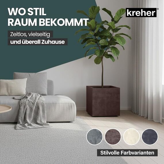 Kreher XL Pflanzkasten Millennium in verschiedenen Formaten und Farben. Tolle Naturstein Optik in Braun, Beige, Anthrazit oder Grau! Aus robustem Kunststoff! (40 Liter Braun)