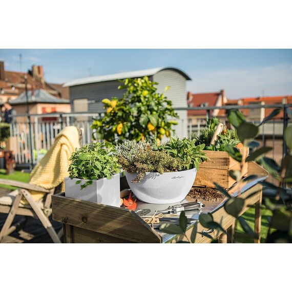 LECHUZA CUBETO Stone 30 quarzweiß 13837