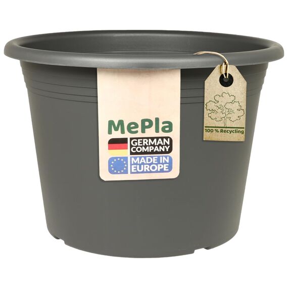 MePla Blumentopf Cilindro - runder Pflanzkübel - wetterfestes Pflanzgefäß - UV-beständiger Blumenkübel - Pflanzentopf - Kübel - Ø 70 - Anthrazit