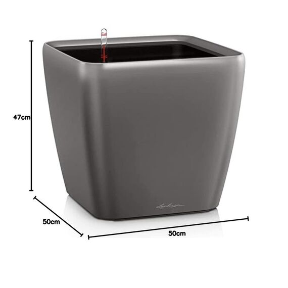 LECHUZA QUADRO Premium LS 50 anthrazit metallic 16283