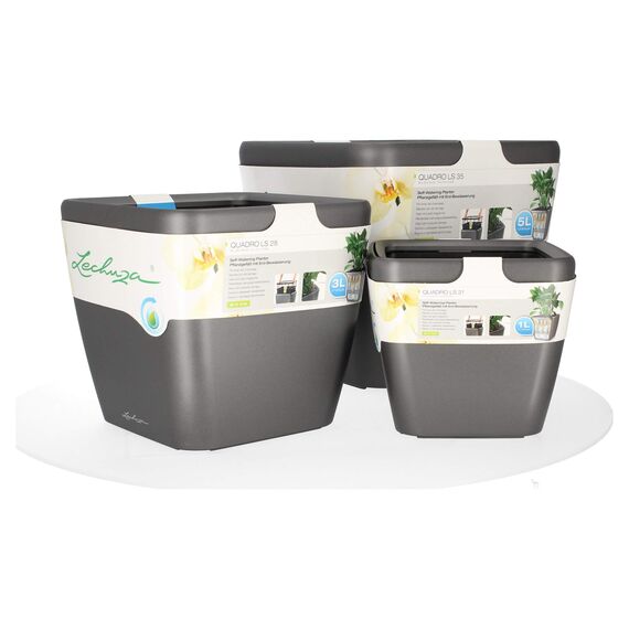 LECHUZA QUADRO Premium LS 43 anthrazit metallic 16183