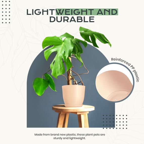 Utopia Home 10er-Pack Blumentopf 18/17/15/13/12 cm Übertopf mit Untertasse Für Küche, Balkon Blumentöpfe mit Untertasse Gartenpflanzen Sukkulenten, Baumschule Blumentopf für Zimmerpflanzen Rosa.